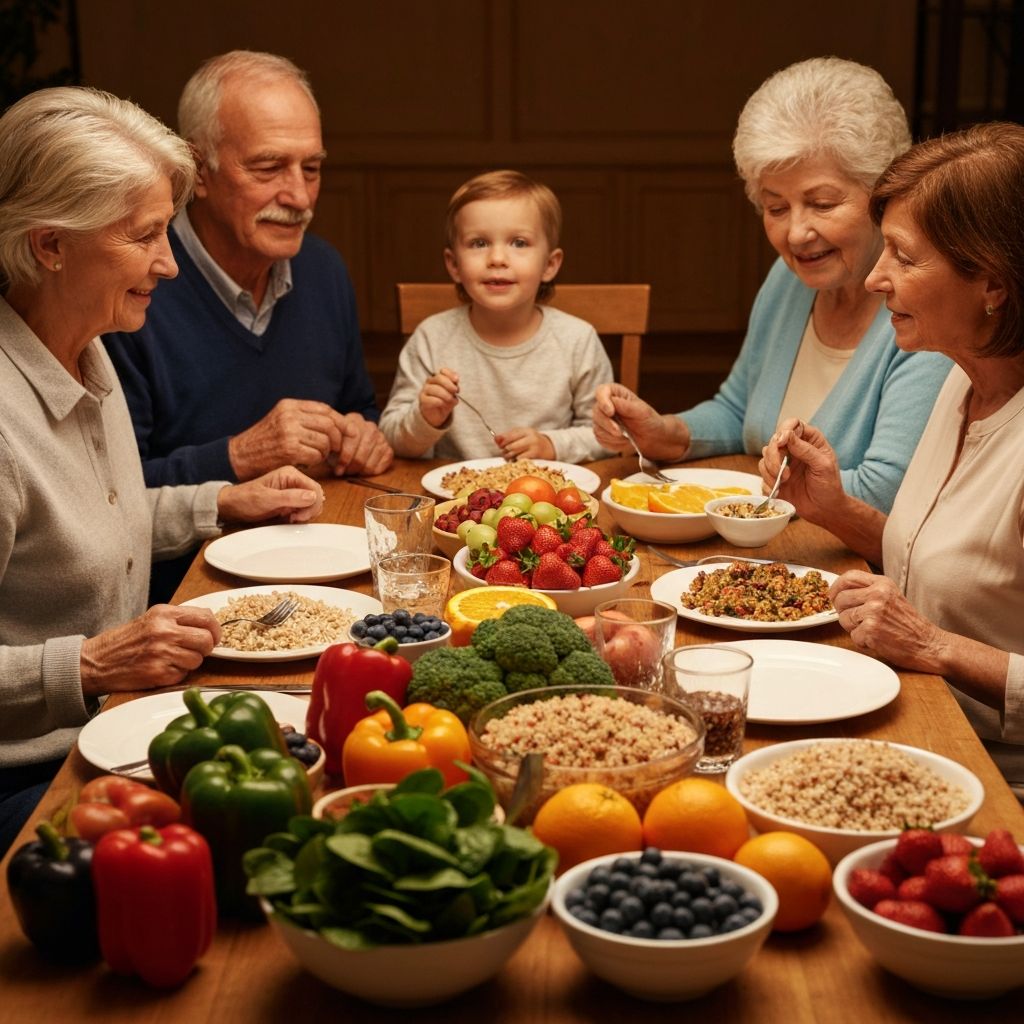 Familj som äter tillsammans