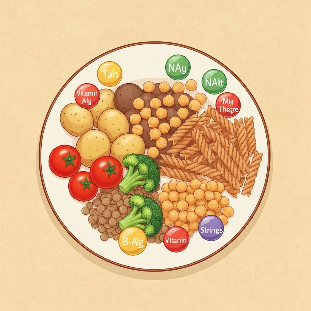 Balanserad måltid med näringsämnen